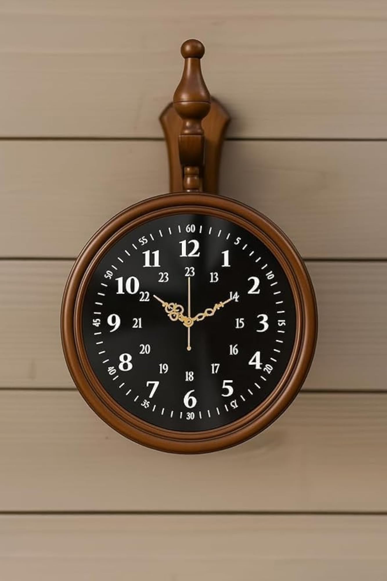 Vintage Double-Sided Railway Station Wall Clock